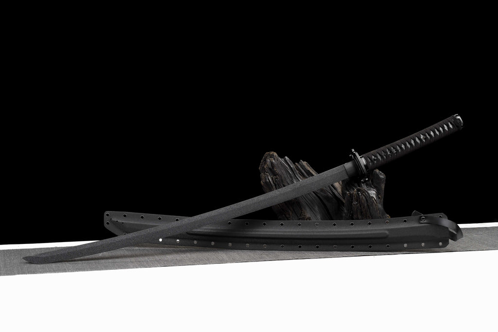 Tactical Katana - Ceramic Coated Carbon Steel Blade (Anti-Rust), Suede Cross Wrap Handle & Kydex Sheath | Full-Tang