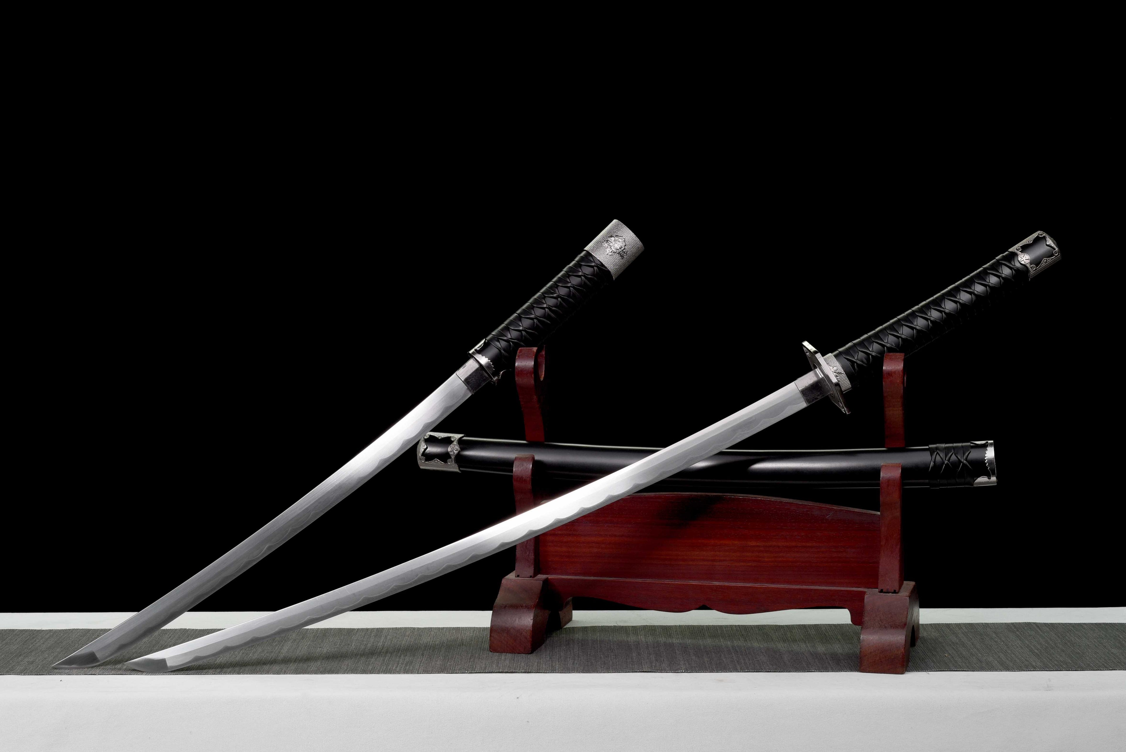 Samurai Katana Sword - "Wind Shadow Dual Blade" - High Manganese Steel Blade, Alloy Guard & Wood Handle