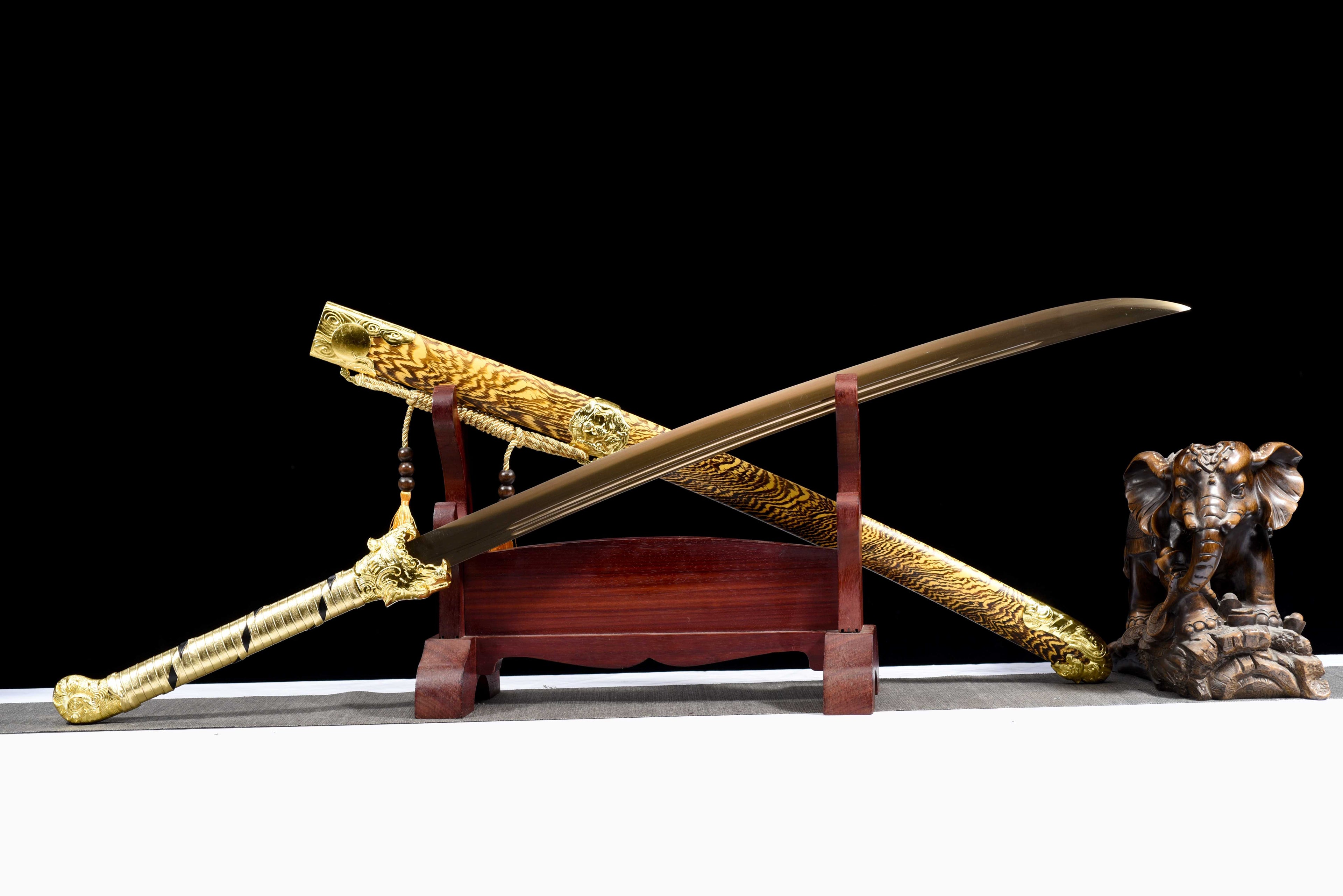 绣春刀"Tiger's Roar" Xiu Chun Dao - Ming Dynasty Chinese Sword, High Manganese Steel Modern Forged Blade, Alloy Fittings & Lacquered Wood Scabbard | Full-Tang Functional Collectible