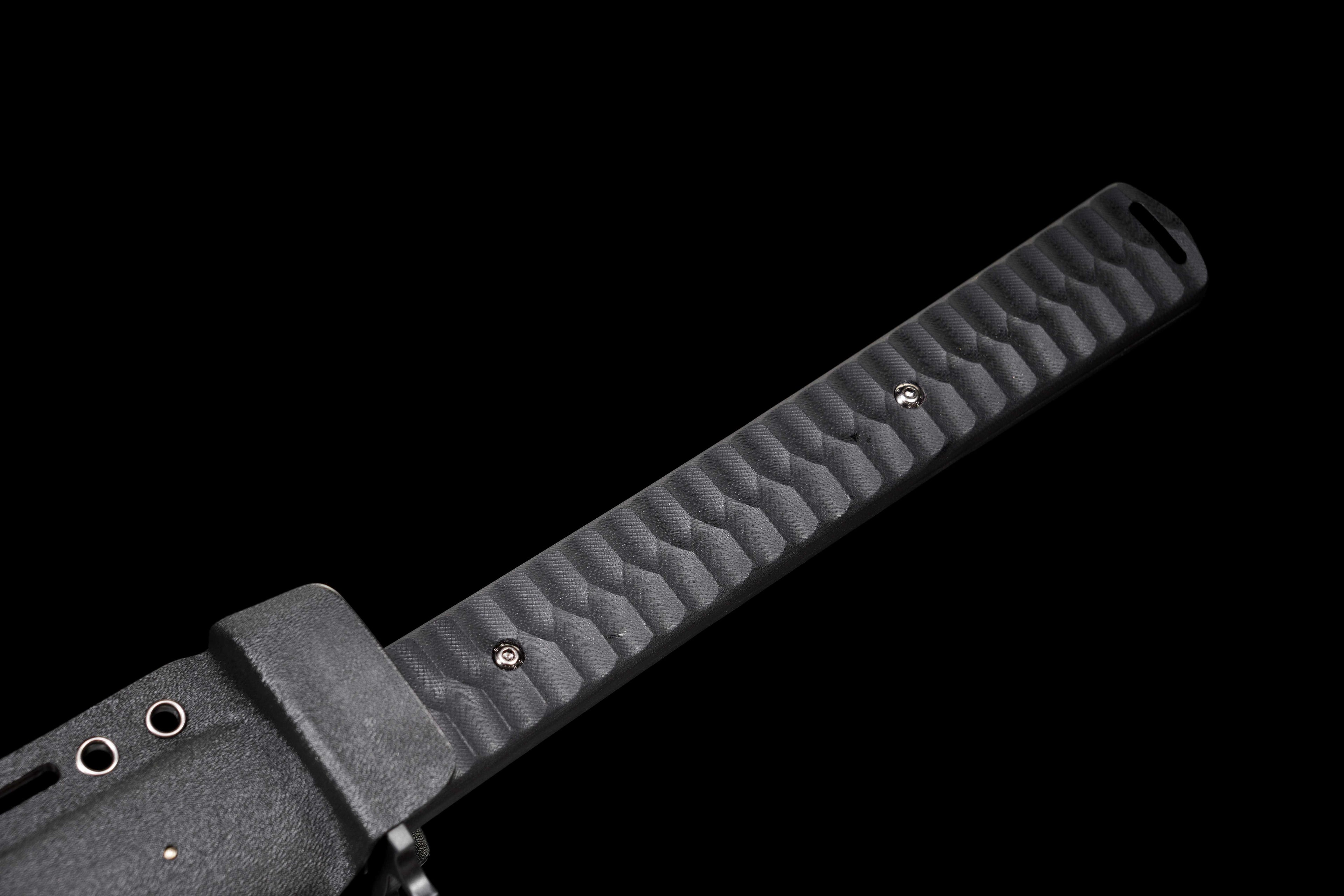 Tactical Katana with Ceramic Coated Carbon Steel Blade - Anti-Rust & Scratch Resistant, G10 Handle & Painted Wood Sheath