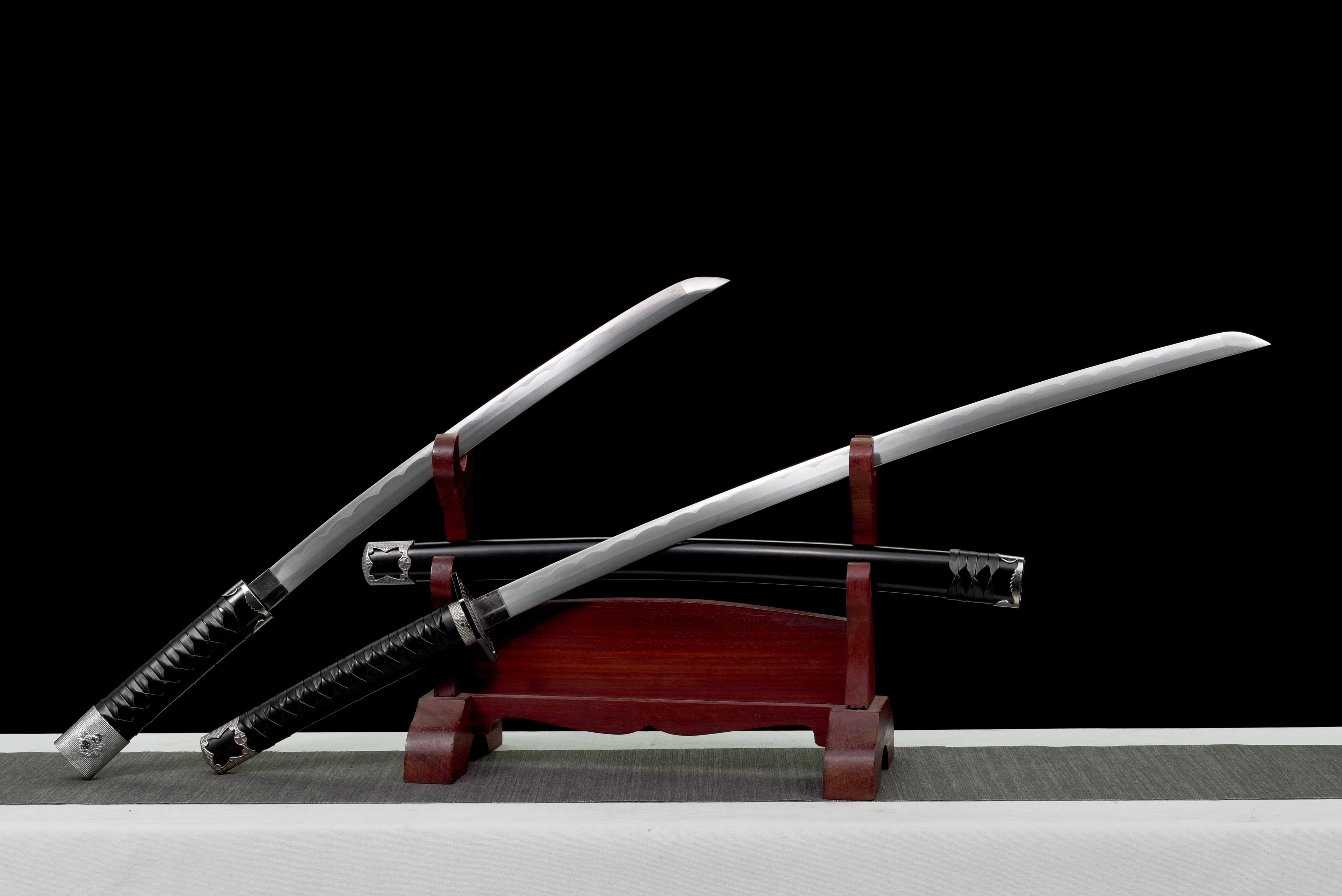Samurai Katana Sword - "Wind Shadow Dual Blade" - High Manganese Steel Blade, Alloy Guard & Wood Handle