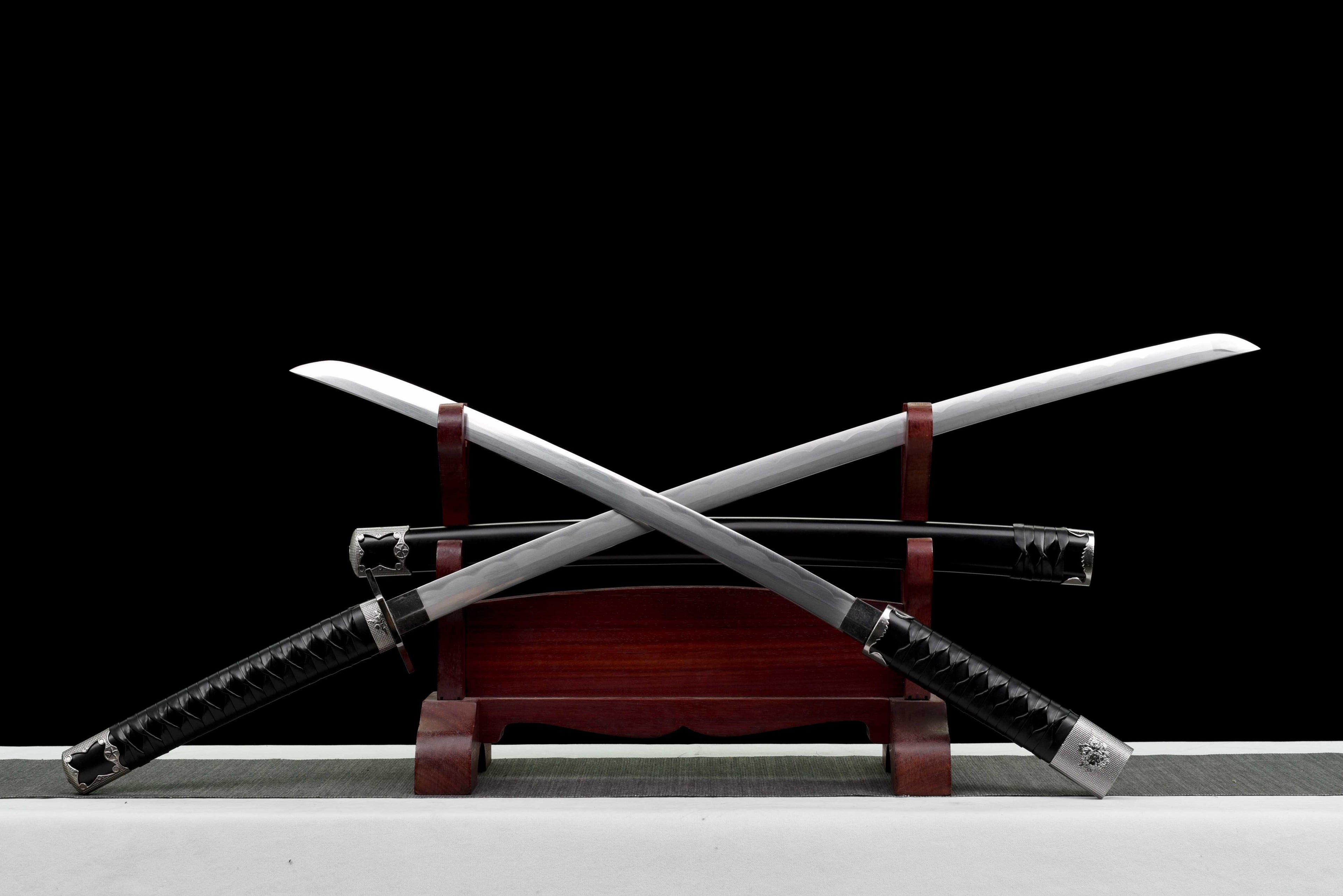 Samurai Katana Sword - "Wind Shadow Dual Blade" - High Manganese Steel Blade, Alloy Guard & Wood Handle