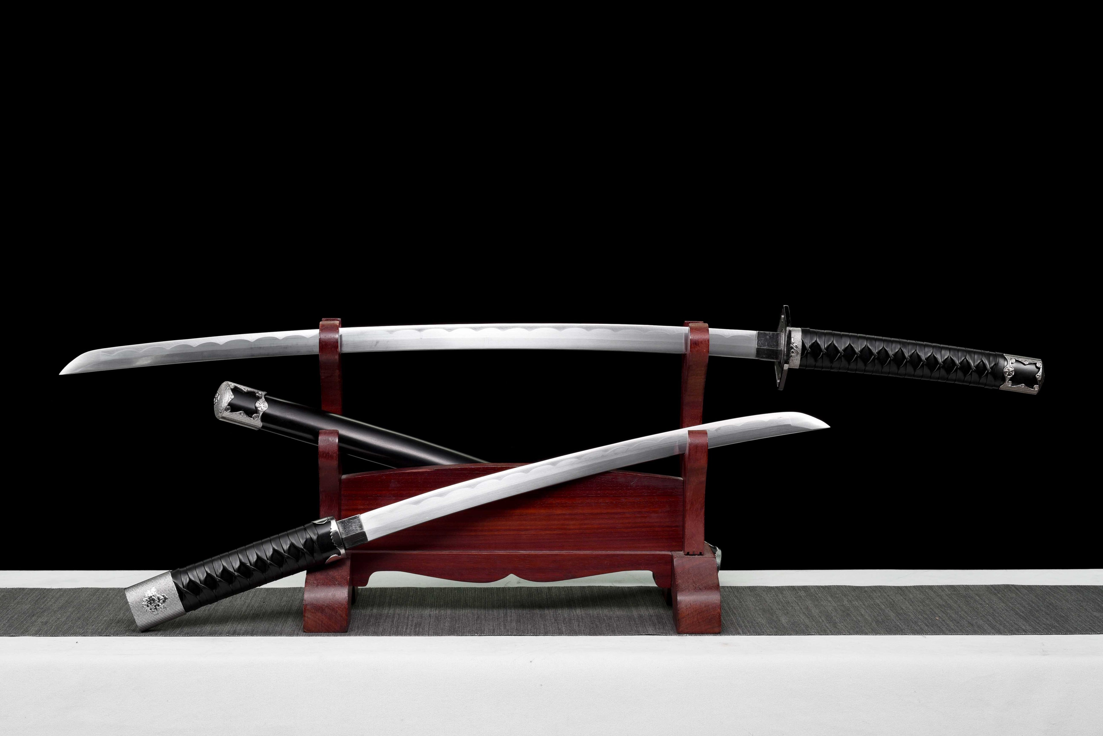 Samurai Katana Sword - "Wind Shadow Dual Blade" - High Manganese Steel Blade, Alloy Guard & Wood Handle