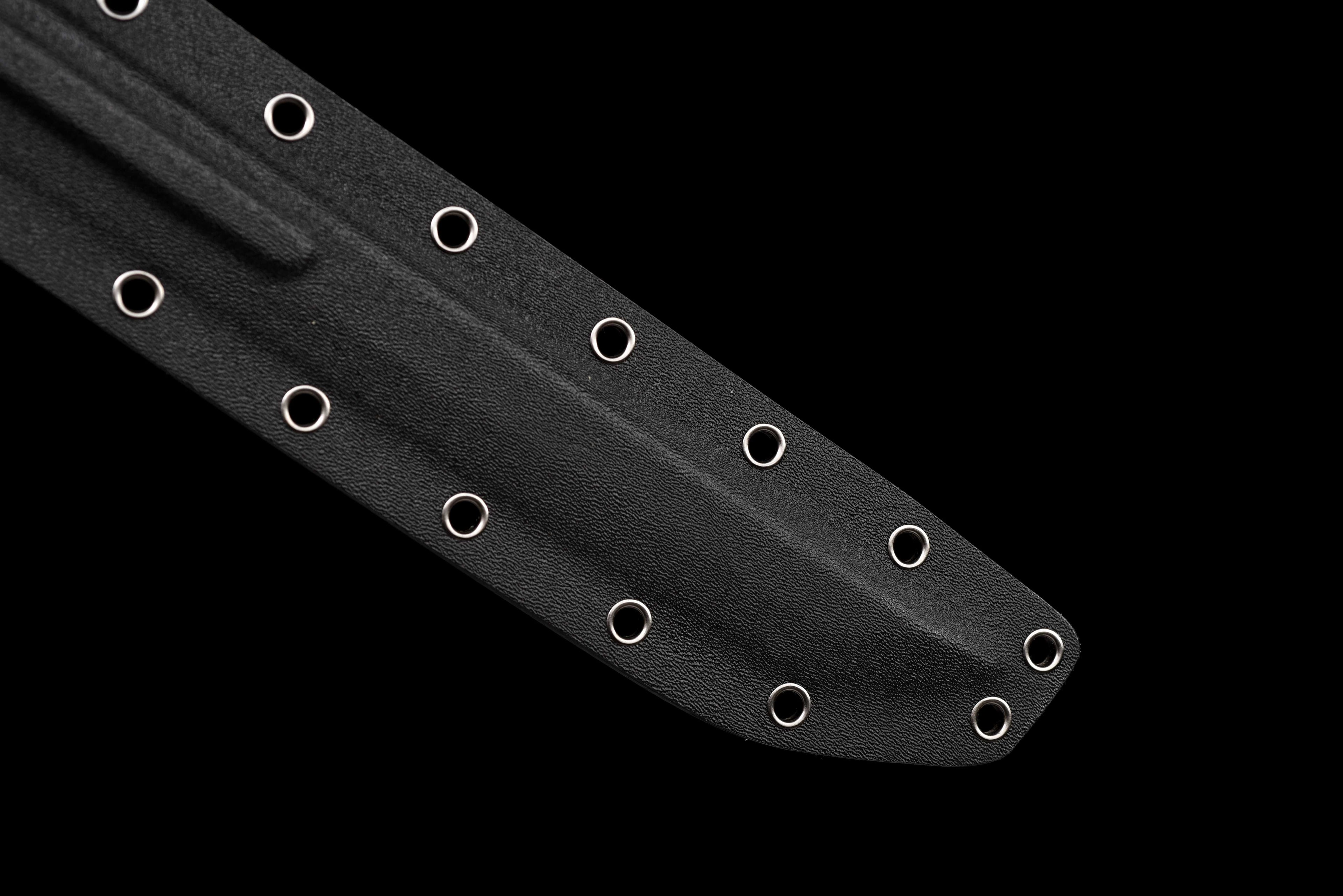Tactical Katana - Titanium Plated Carbon Steel Blade (Anti-Rust/Scratch Resistant) | Suede Cross-Wrap Handle | Kydex Sheath | Full-Tang Construction
