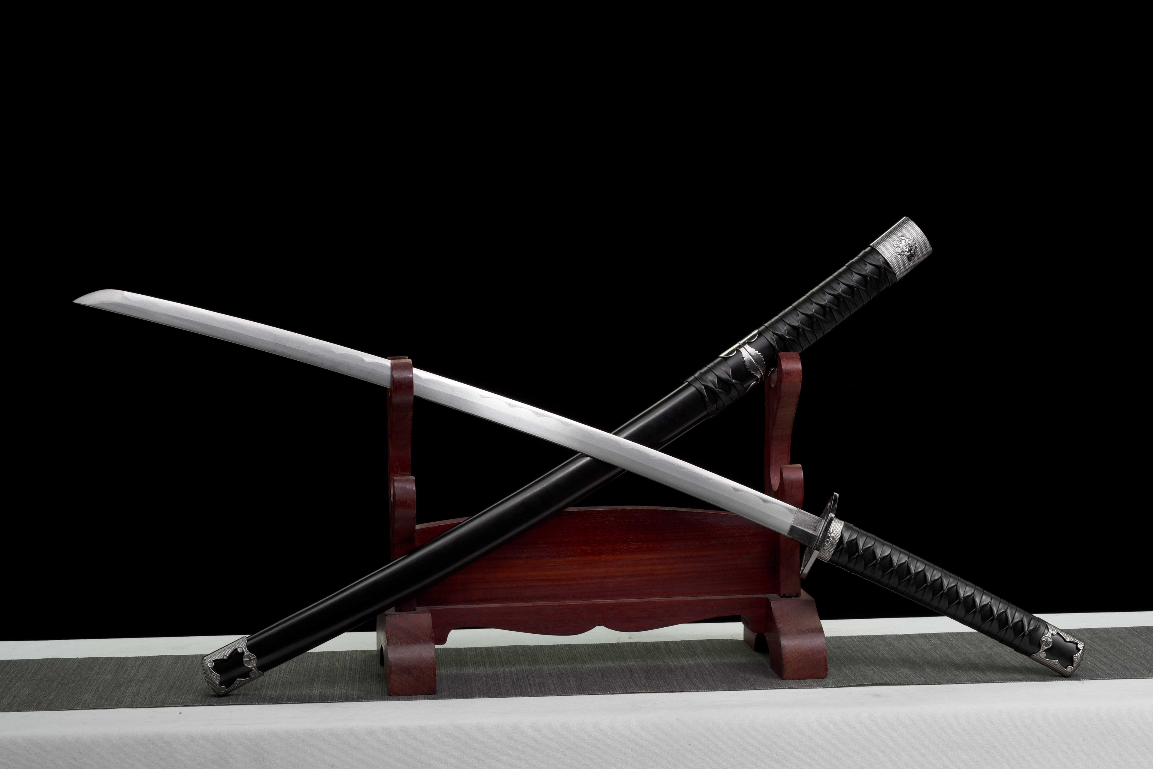 Samurai Katana Sword - "Wind Shadow Dual Blade" - High Manganese Steel Blade, Alloy Guard & Wood Handle