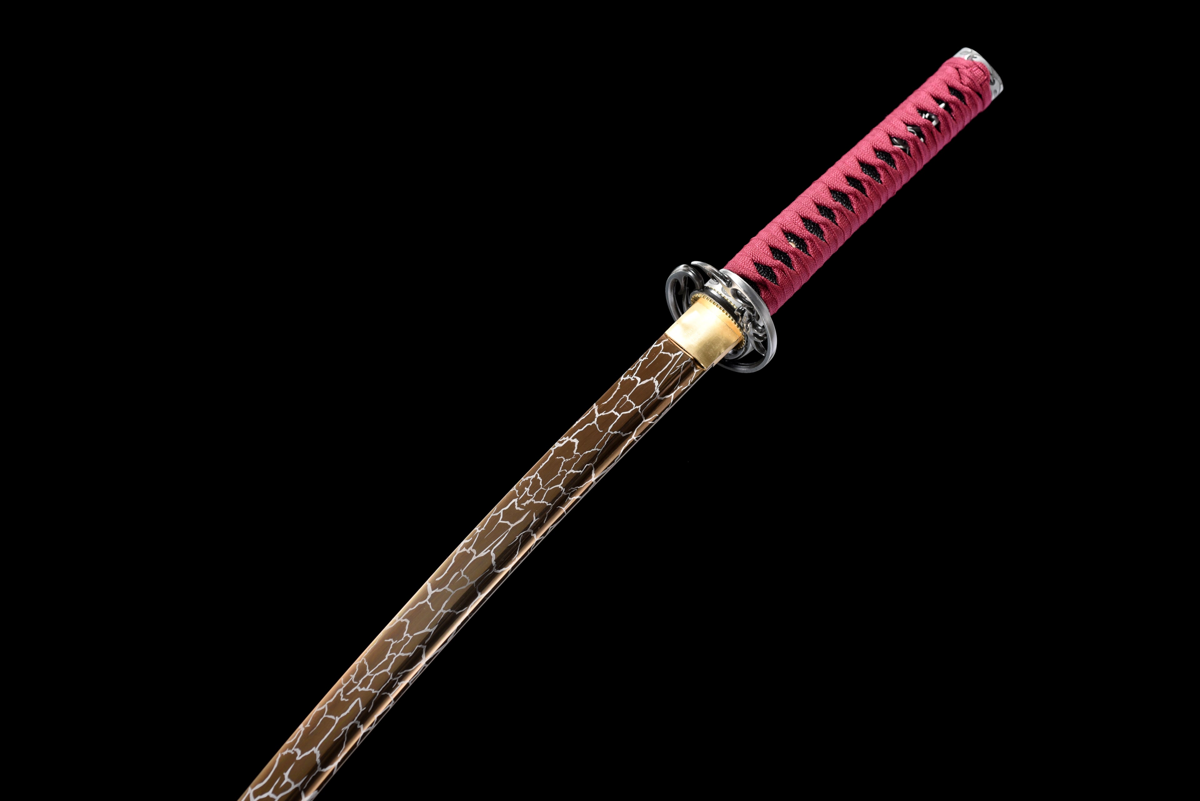 "Yinglong Dragon" Katana - Sharpened High Manganese Steel Blade, Gold-Plated Collar (Habaki), Alloy Tsuba & Lacquered Wood Scabbard | Full-Tang