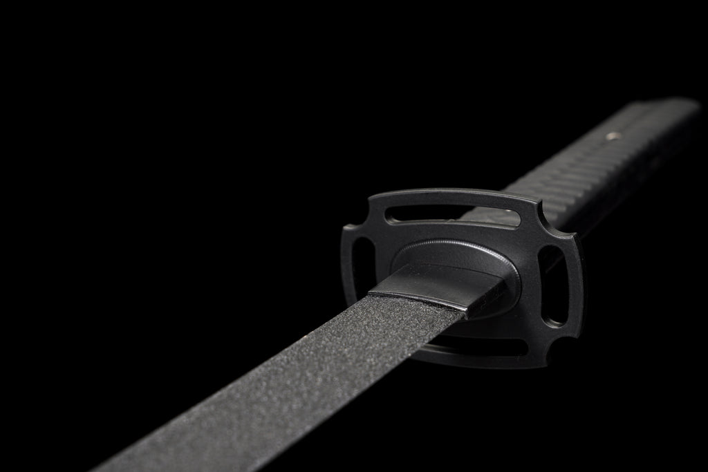 Tactical Katana with Ceramic Coated Carbon Steel Blade - Anti-Rust & Scratch Resistant, G10 Handle & Painted Wood Sheath