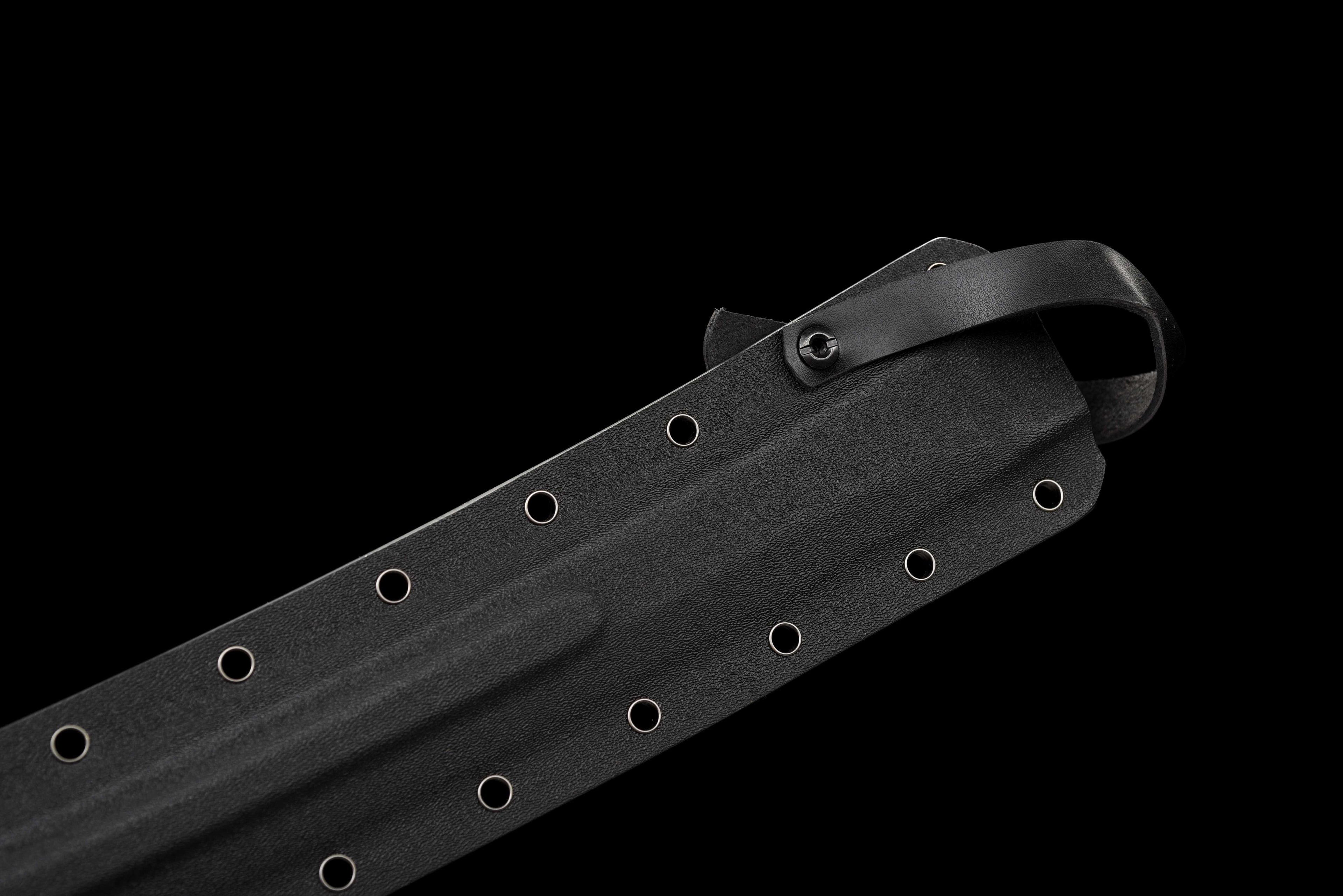 Tactical Katana - Ceramic Coated Carbon Steel Blade (Anti-Rust), Suede Cross Wrap Handle & Kydex Sheath | Full-Tang