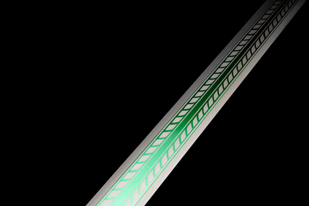"Ursa Major" Tianji Chinese Straight Sword - Sharpened High Manganese Steel Blade, Full-Tang, Alloy Fittings & Leather-Wrapped Scabbard