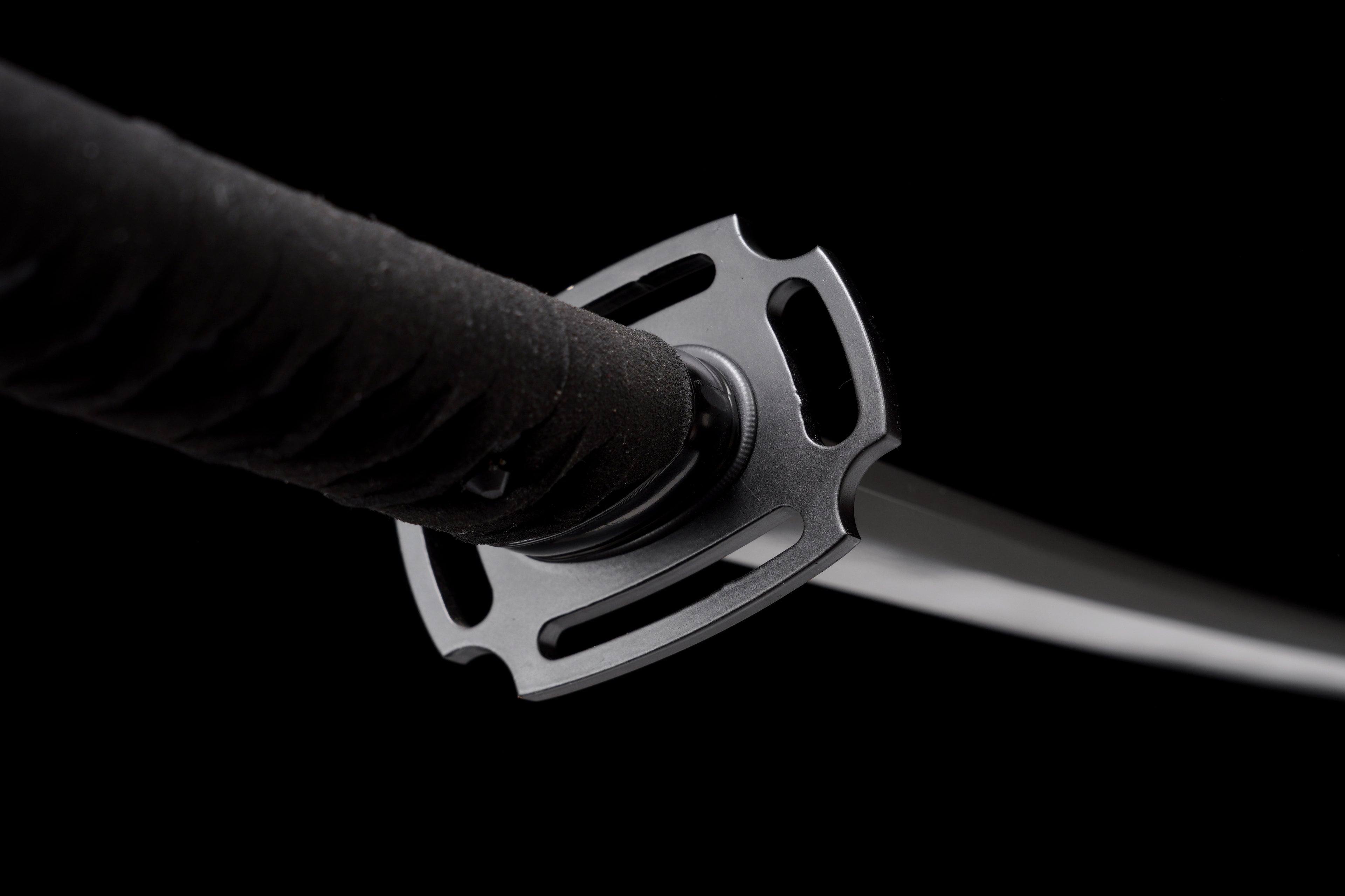 Tactical Katana with Titanium Coated Carbon Steel Blade - Anti-Rust & Scratch Resistant, Suede Wrap Handle, Wood & Kydex Sheath Combo
