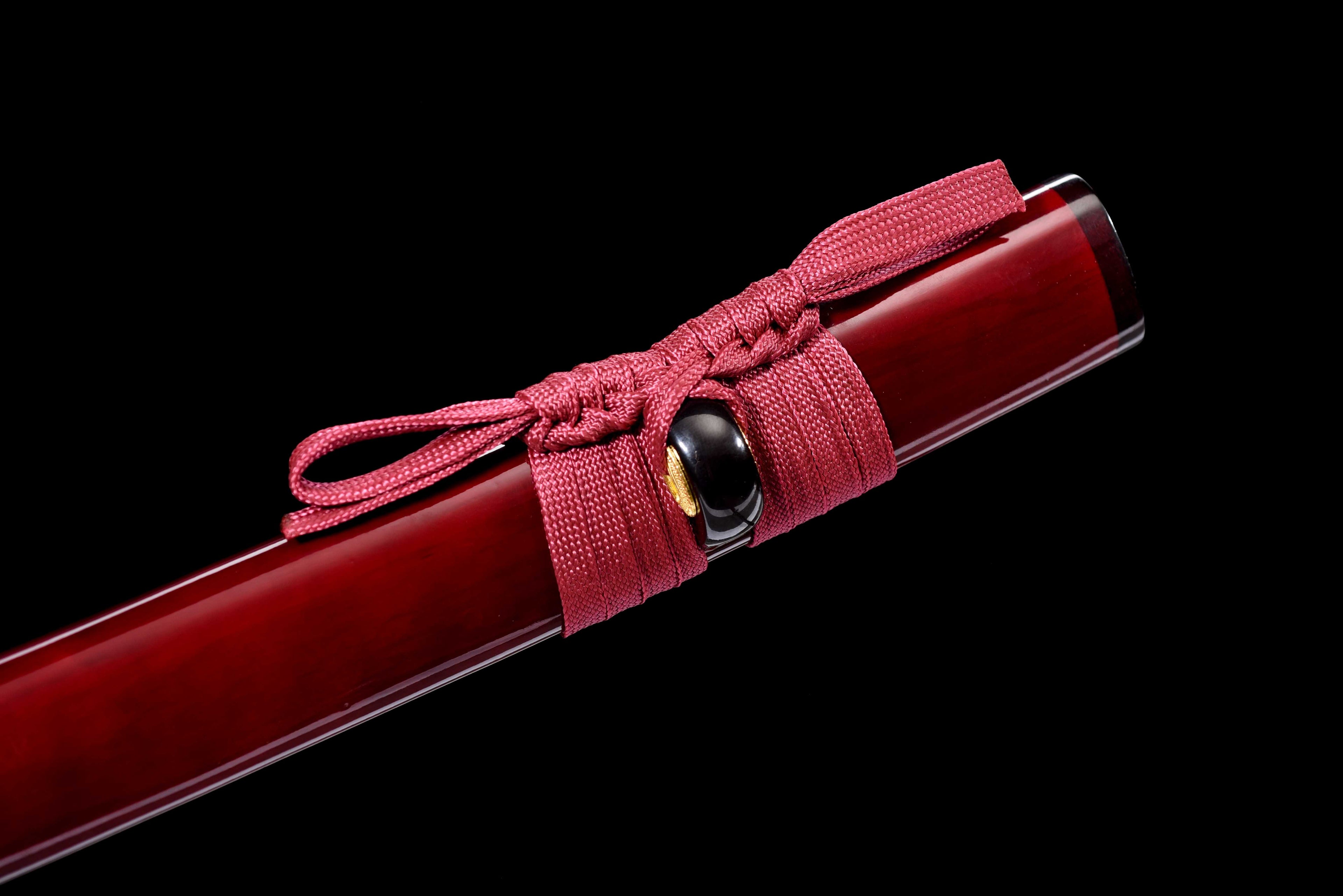 "Yinglong Dragon" Katana - Sharpened High Manganese Steel Blade, Gold-Plated Collar (Habaki), Alloy Tsuba & Lacquered Wood Scabbard | Full-Tang