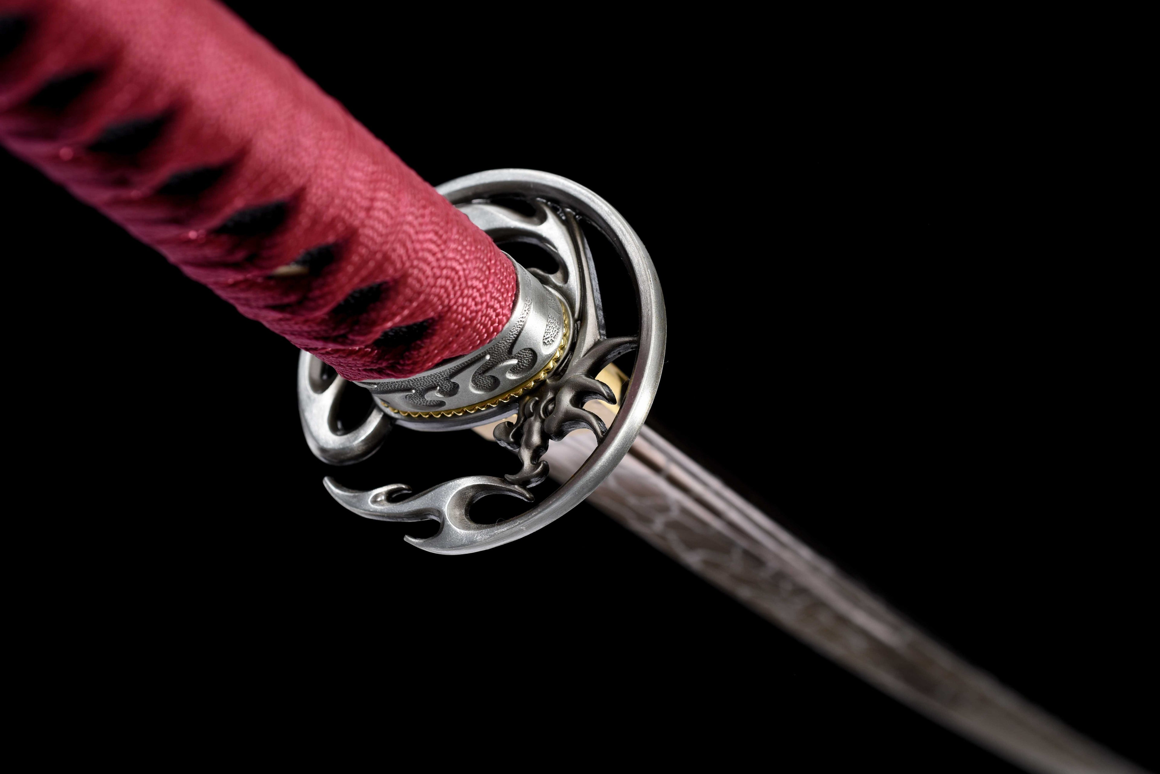 "Yinglong Dragon" Katana - Sharpened High Manganese Steel Blade, Gold-Plated Collar (Habaki), Alloy Tsuba & Lacquered Wood Scabbard | Full-Tang