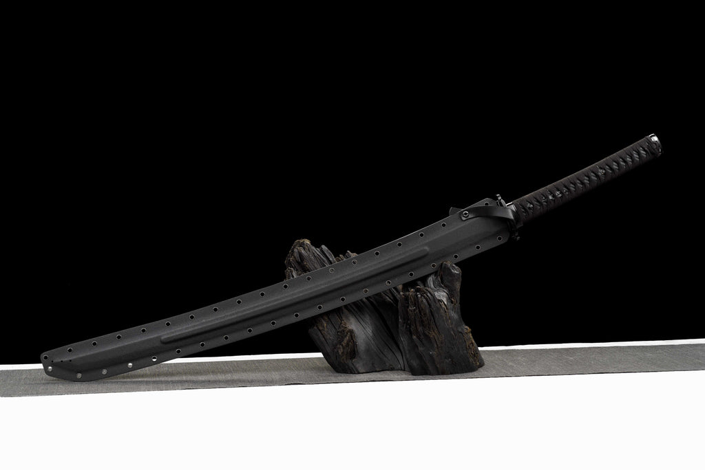 Tactical Katana - Ceramic Coated Carbon Steel Blade (Anti-Rust), Suede Cross Wrap Handle & Kydex Sheath | Full-Tang