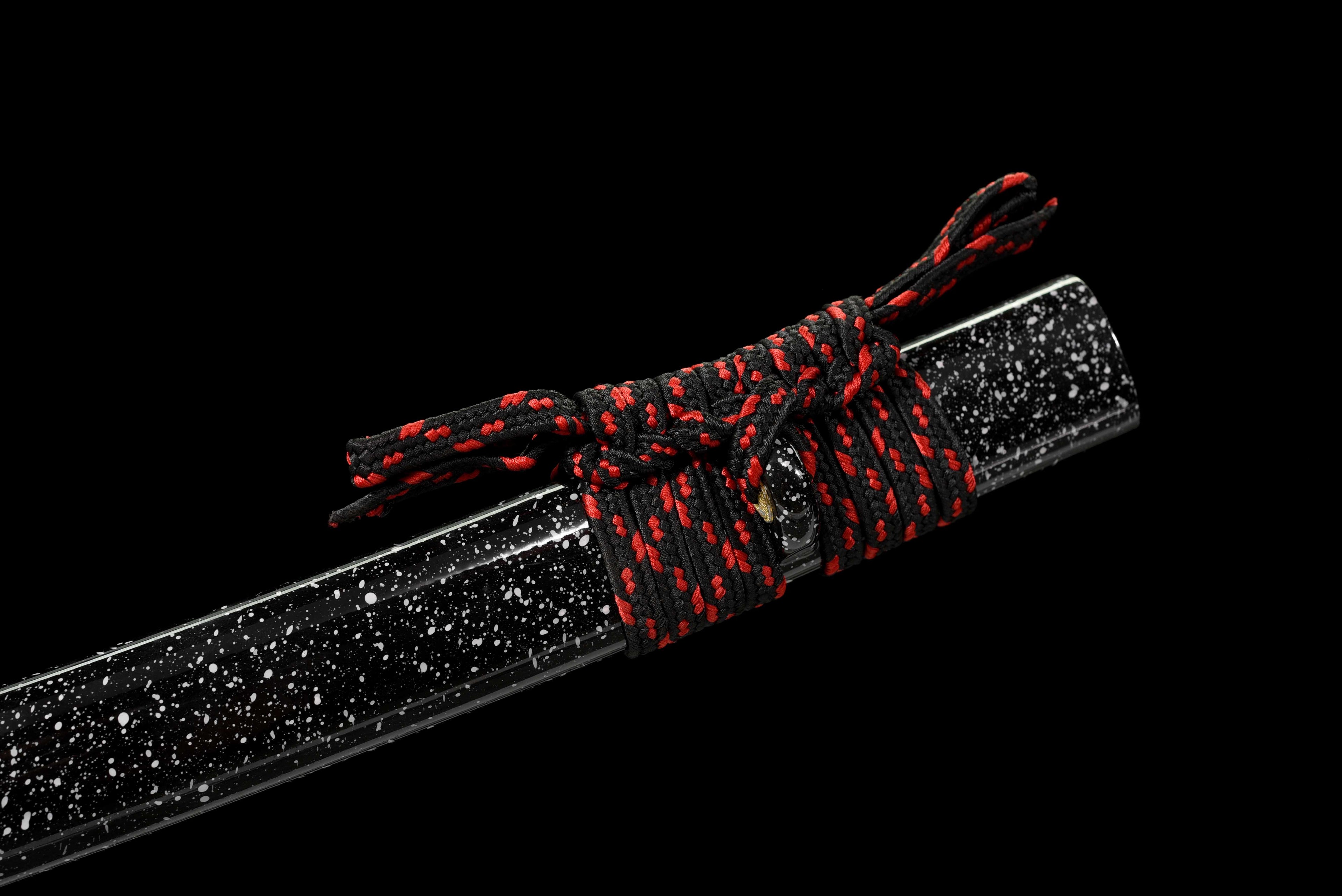 鎌蒼"Kurasama" Katana - T10 Clay Tempered Blade with Blood Groove & Hand-Polished Hamon, Alloy Tsuba, Lacquered Wood Saya | Full-Tang ﻿