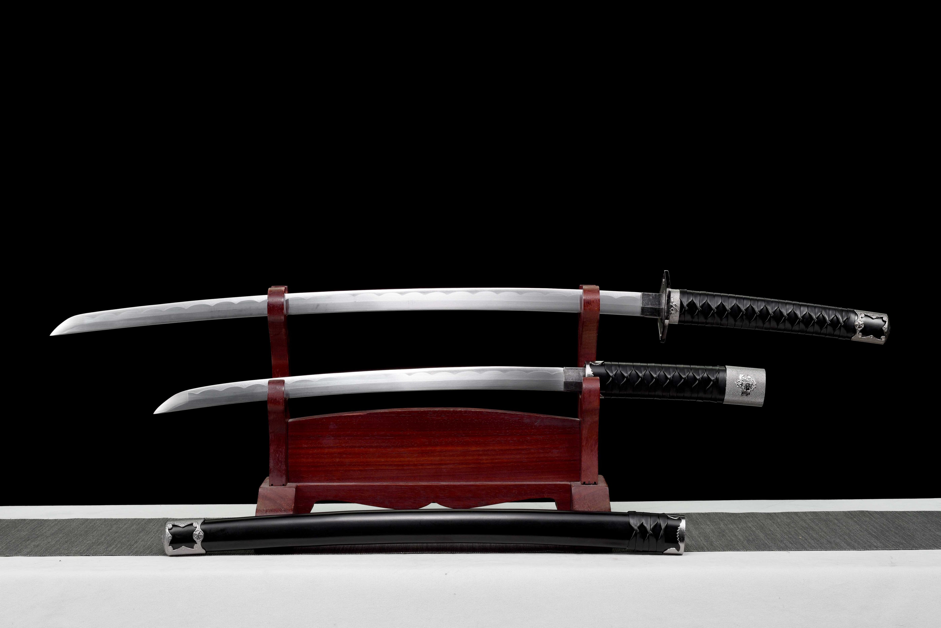 Samurai Katana Sword - "Wind Shadow Dual Blade" - High Manganese Steel Blade, Alloy Guard & Wood Handle