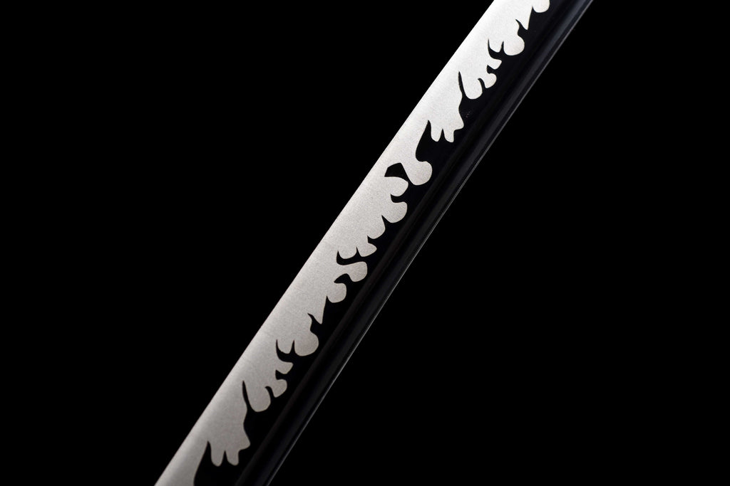 黒金 Handmade black and gold samurai sword: high-carbon steel blade, black and gold color contrast, collection-grade cold weapon