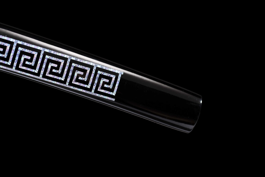 黒金 Handmade black and gold samurai sword: high-carbon steel blade, black and gold color contrast, collection-grade cold weapon